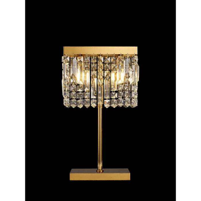 Nelson Lighting NL87709 Zian 2 Light Table Lamp Gold Crystal