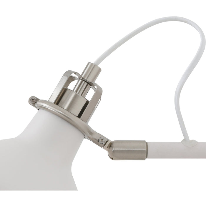 Nelson Lighting NL70129 Barnie Adjustable Wall Lamp Switched Sand White/Satin Nickel/White