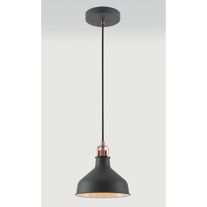 Nelson Lighting NL70139 Barnie Small Pendant Sand Black/Copper/White