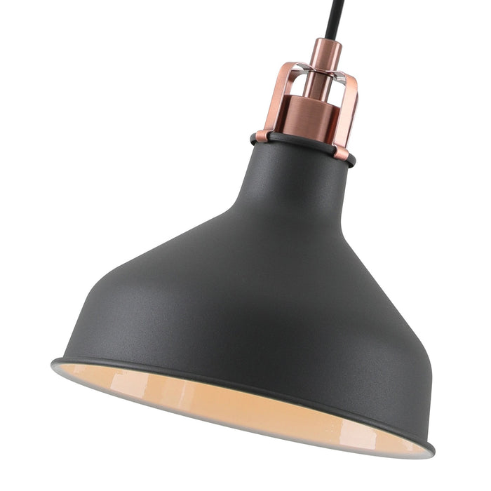Nelson Lighting NL70139 Barnie Small Pendant Sand Black/Copper/White