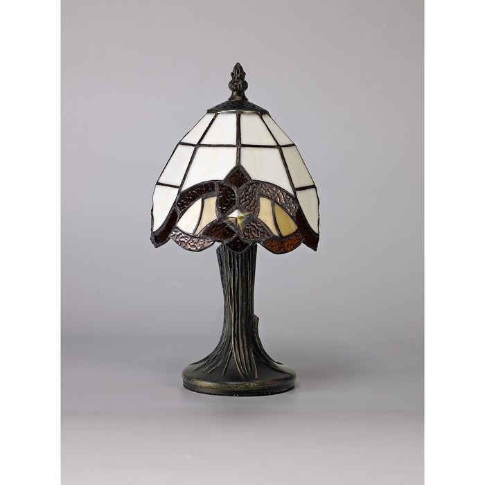 Nelson Lighting NL72149 Chale Tiffany Table Lamp Cream/Amber/Clear Crystal Shade