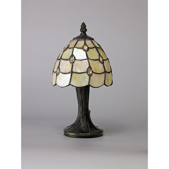 Nelson Lighting NL72139 Chrisy Tiffany Table Lamp Beige/Clear Crystal Shade