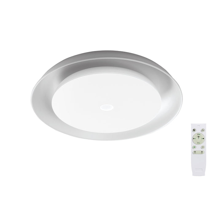 Nelson Lighting NL70909 Fabio Ceiling Light LED RGB Tuneable White Built In Speaker Bluetooth Connection/Remote Control/App Control