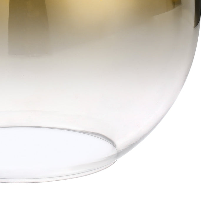 Nelson Lighting NLK00039 Acme 1 Light Pendant With 30cm Globe Glass Brass Gold/Matt Black/Clear