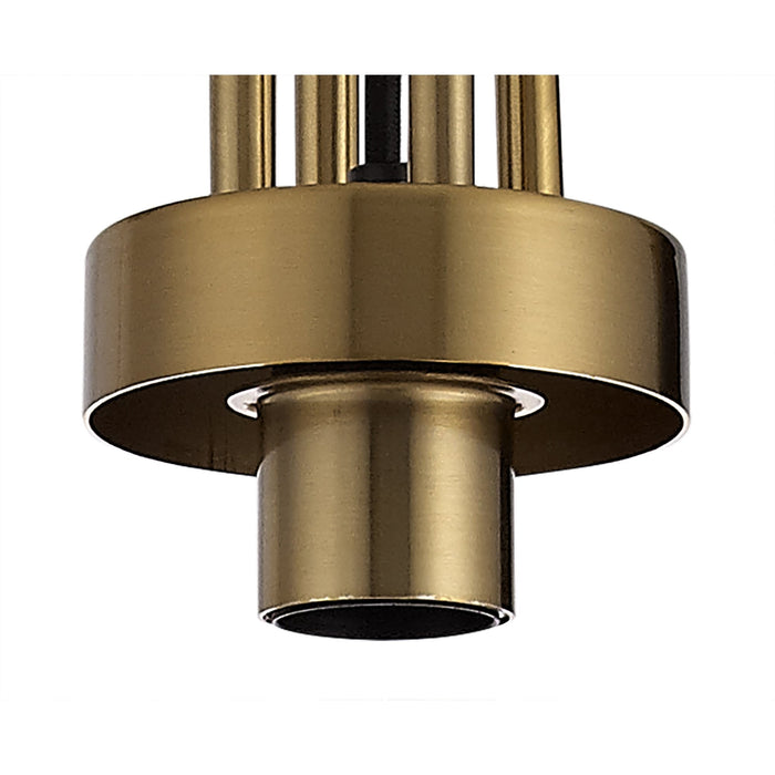 Nelson Lighting NLK03509 Acme 1 Light Pendant With 30cm Cylinder Glass Brass Gold/Matt Black/Clear