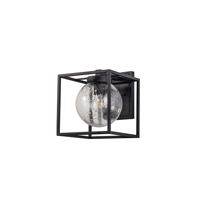 Nelson Lighting NL77819 Ammer Outdoor Down Wall Lamp 1 Light Anthracite/Clear Seeded Glass