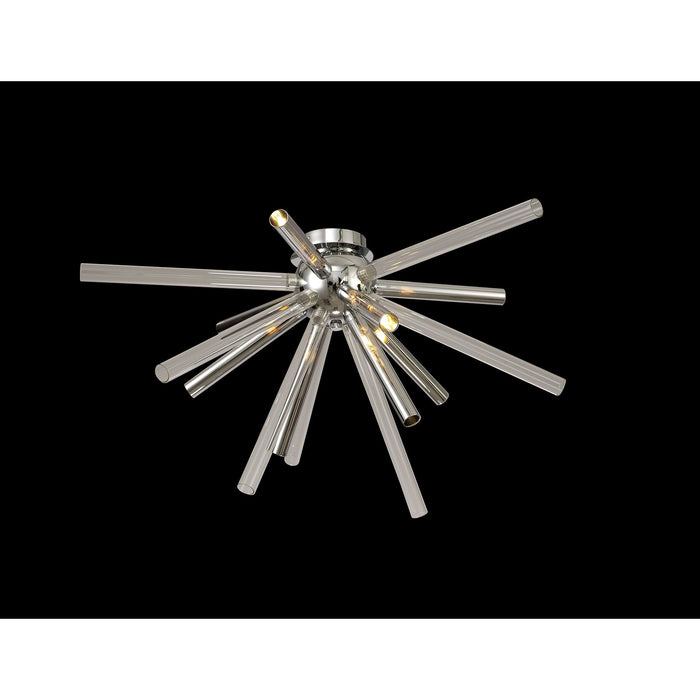 Nelson Lighting NL74039 Fabbio Semi-Flush 8 Light Clear & Chrome/Polished Chrome