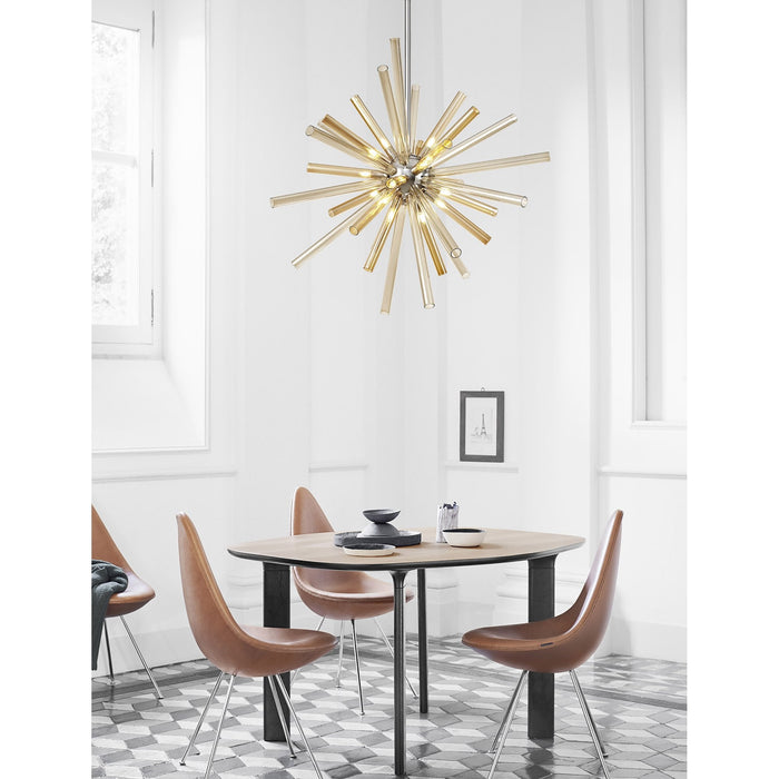 Nelson Lighting NL74039 Fabbio Semi-Flush 8 Light Clear & Chrome/Polished Chrome
