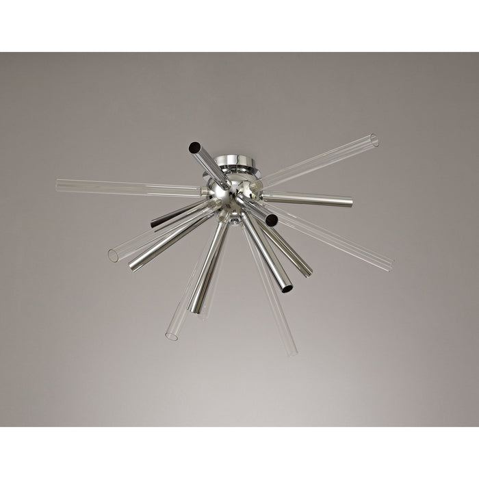 Nelson Lighting NL74039 Fabbio Semi-Flush 8 Light Clear & Chrome/Polished Chrome