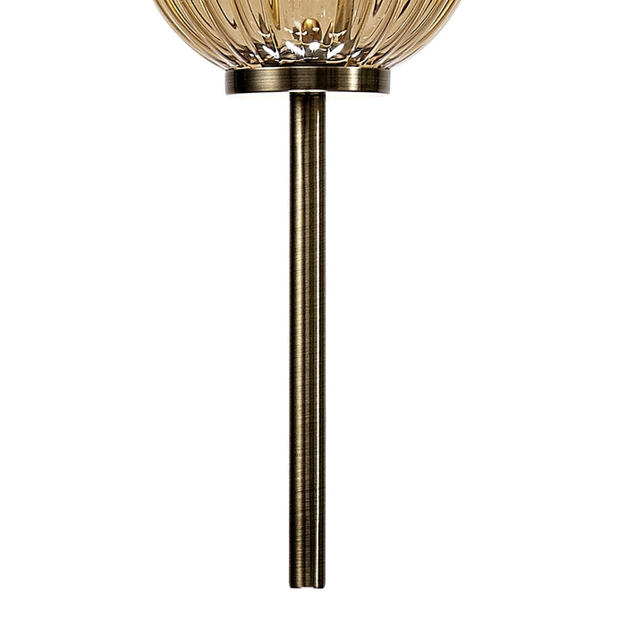 Nelson Lighting NL74459 Farro Pendant Antique Brass/Smoked & Amber Glass