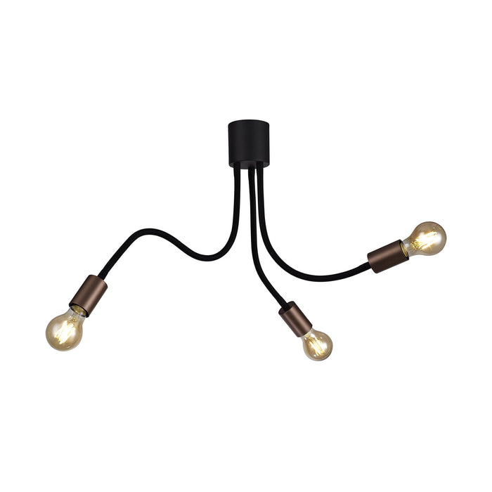 Nelson Lighting NL76459 Gino Flexible Ceiling 3 Light Satin Black/Brushed Copper