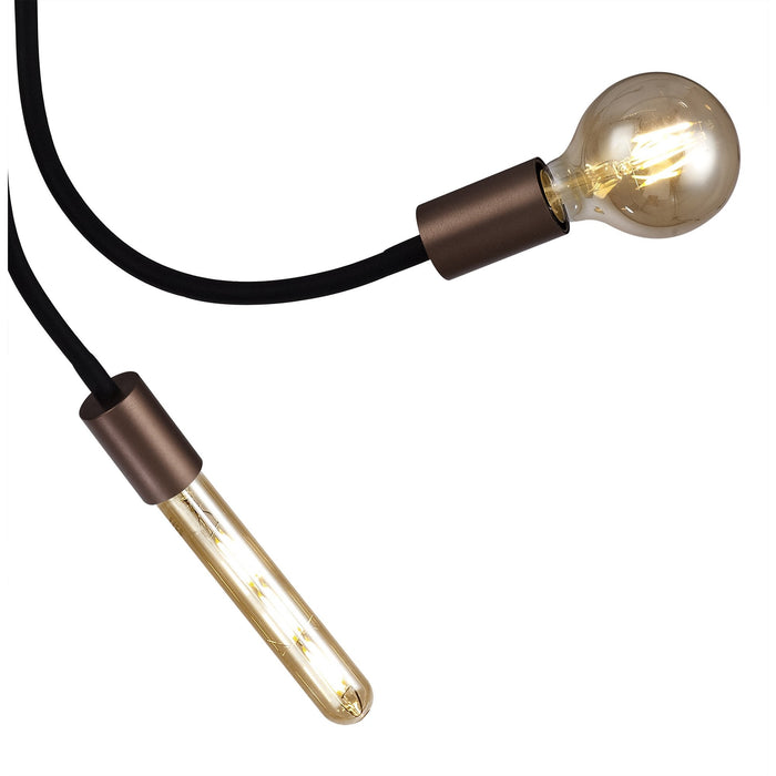 Nelson Lighting NL76459 Gino Flexible Ceiling 3 Light Satin Black/Brushed Copper