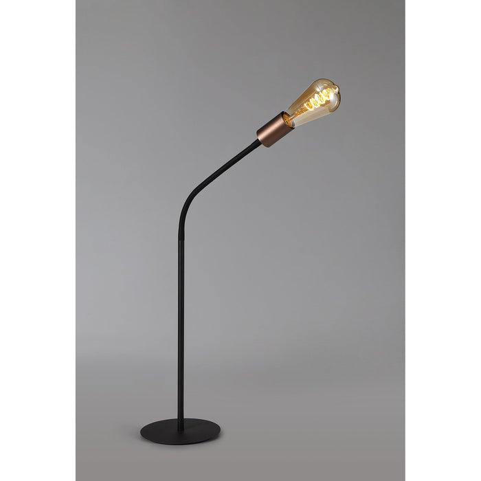 Nelson Lighting NL76489 Gino Flexible Table Lamp 1 Light Satin Black/Brushed Copper