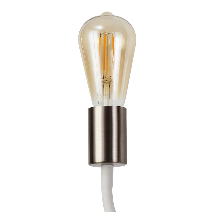 Nelson Lighting NL76549 Gino Flexible Wall Lamp 1 Light Satin White/Satin Nickel