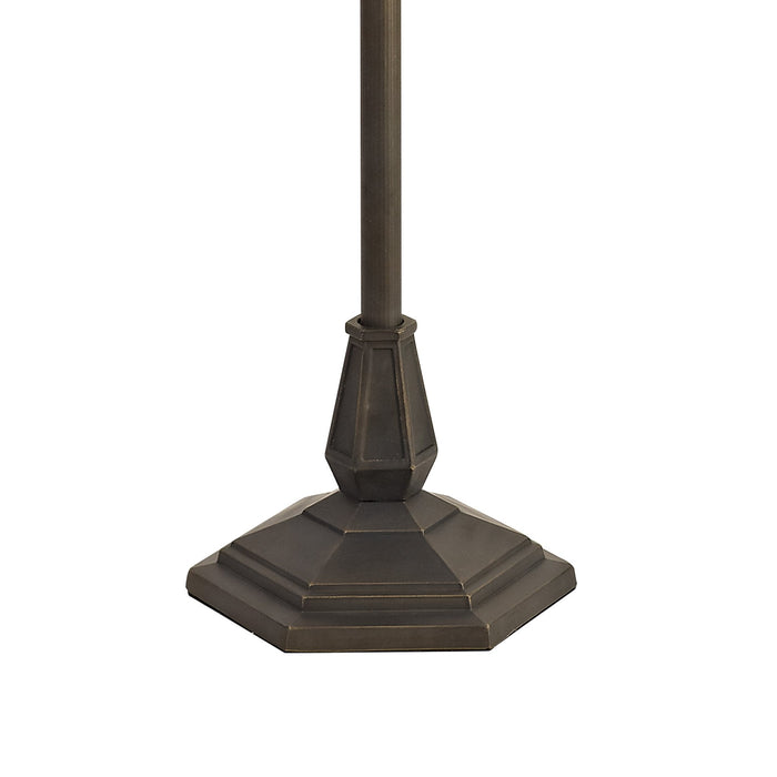 Nelson Lighting NLK00819 Heidi 2 Light Octagonal Floor Lamp With 40cm Tiffany Shade Blue/Orange/Crystal/Aged Antique Brass