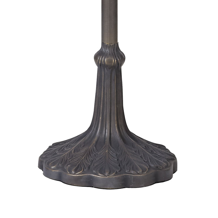 Nelson Lighting NLK00829 Heidi 2 Light Leaf Design Floor Lamp With 40cm Tiffany Shade Blue/Orange/Crystal/Aged Antique Brass