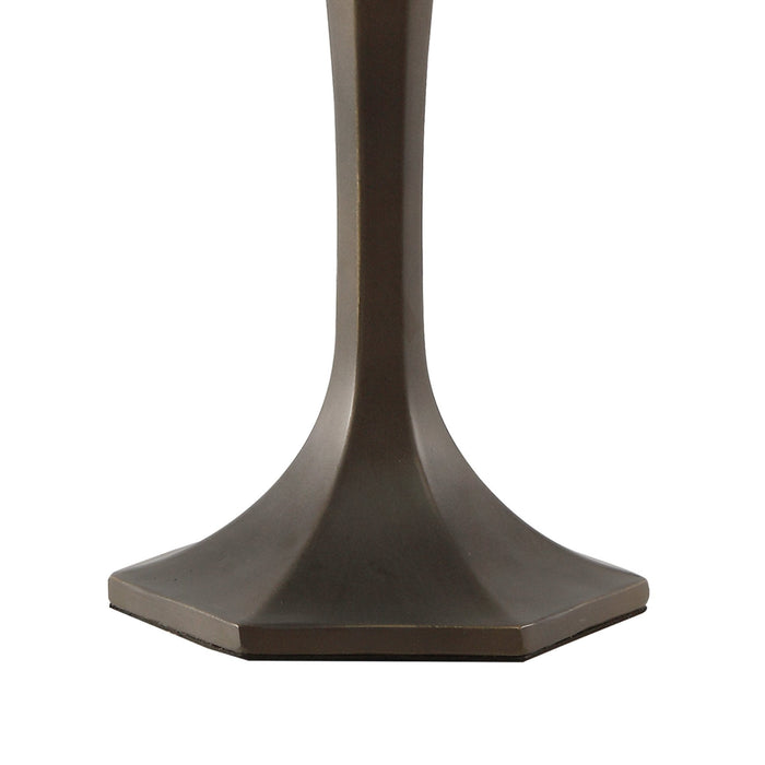 Nelson Lighting NLK00889 Heidi 1 Light Octagonal Table Lamp With 30cm Tiffany Shade Purple/Pink/Crystal/Aged Antique Brass