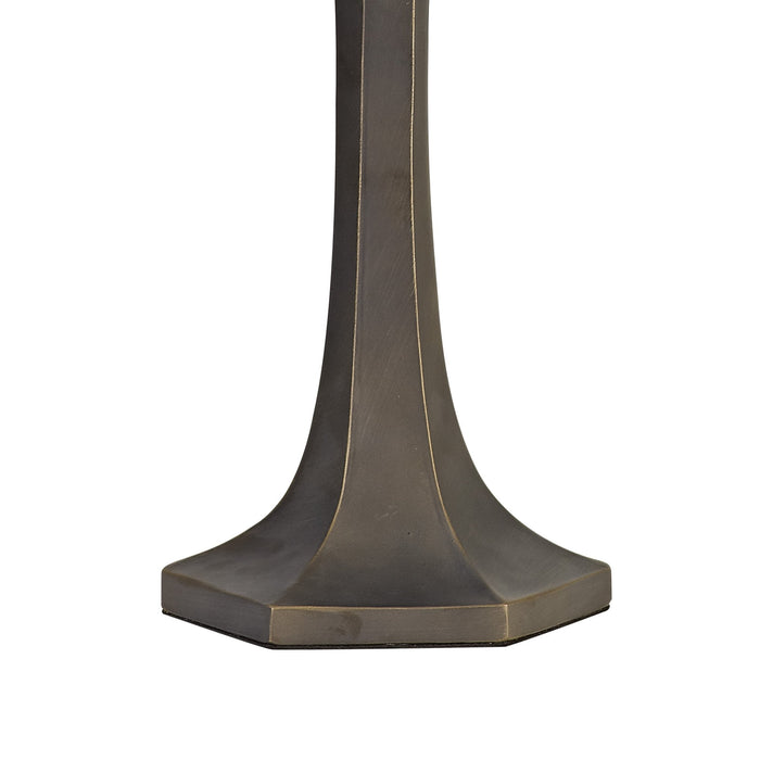 Nelson Lighting NLK00989 Heidi 2 Light Octagonal Table Lamp With 40cm Tiffany Shade Purple/Pink/Crystal/Aged Antique Brass