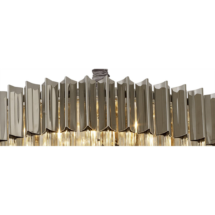 Nelson Lighting NL82359 Vienna Pendant Round 12 Light Polished Nickel/Clear Glass