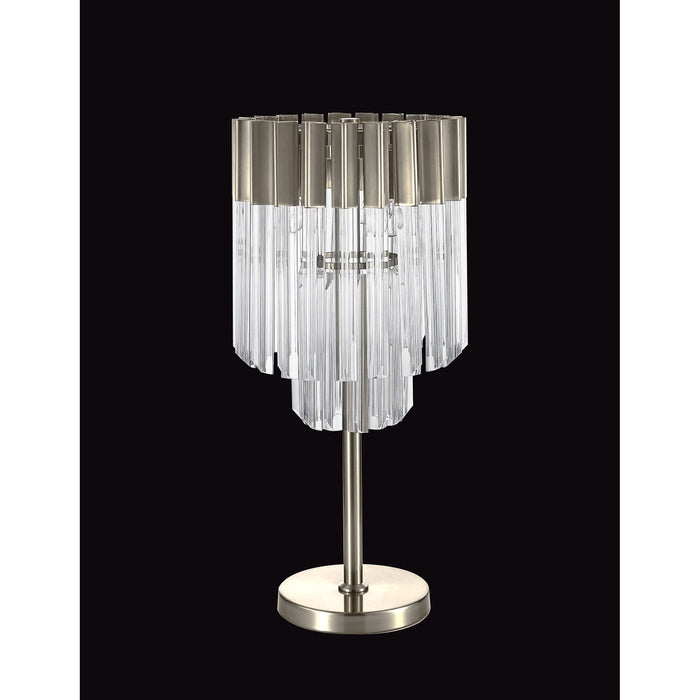 Nelson Lighting NL82389 Kobra Table Lamp 3 Light Polished Nickel/Clear Glass