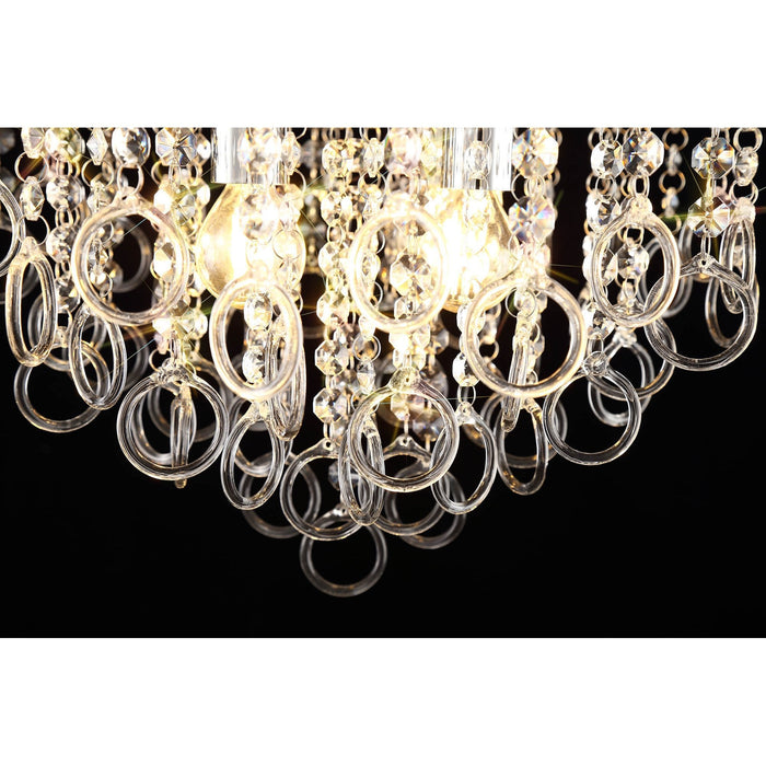 Nelson Lighting NL81319 Loopy Ceiling 4 Light Polished Chrome/Crystal