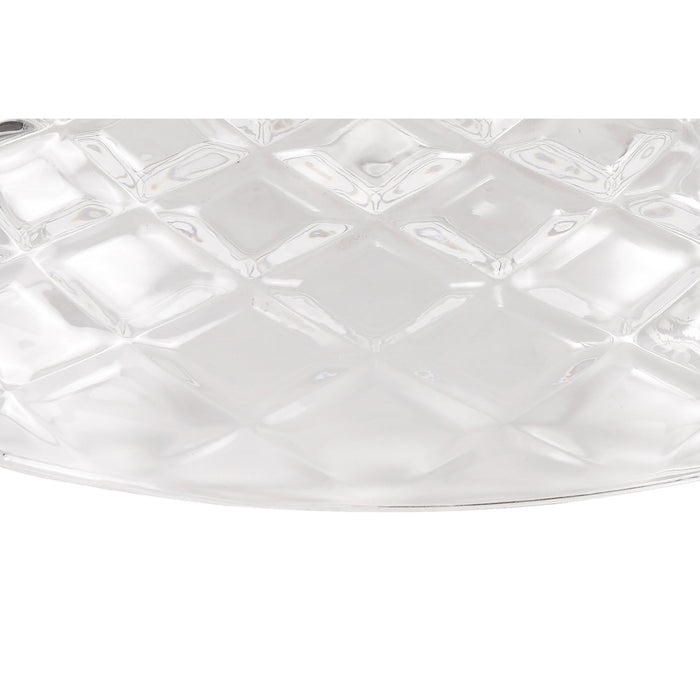 Nelson Lighting NL80599 Louis Flat Round 30cm Patterned Clear Glass Lampshade