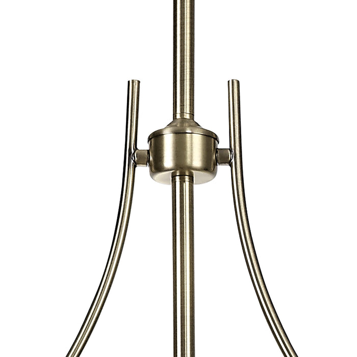 Nelson Lighting NLK04709 Louis/Umbrian 3 Light Telescopic Pendant With 30cm Tiffany Shade Antique Brass/Green/CRome/Crystal