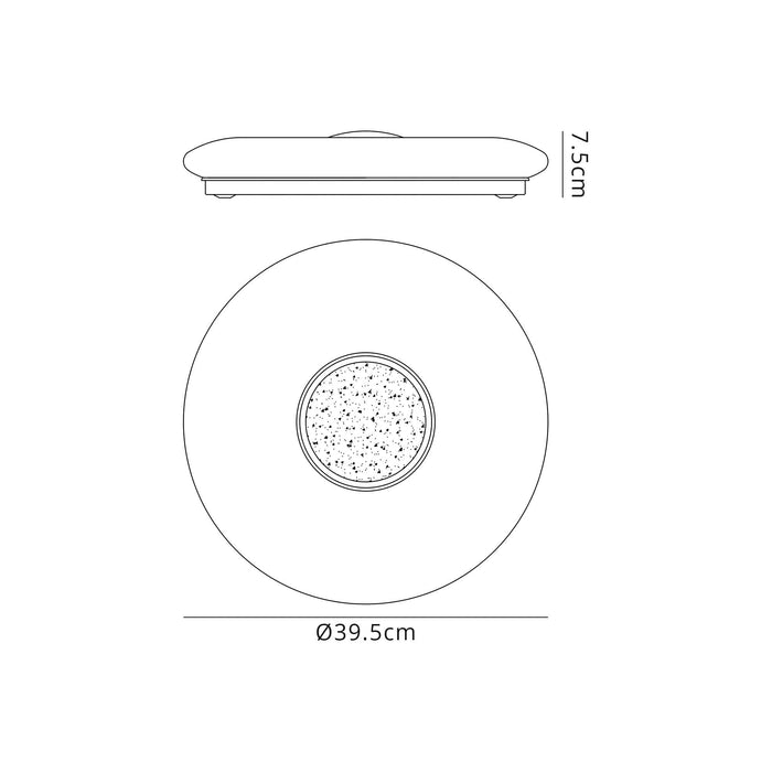 Nelson Lighting NL70919 Madison Flush Ceiling  Light LED CCT Switchable Opal White