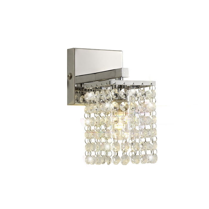 Nelson Lighting NL70559 Marie Bathroom Wall Lamp 1 Light Polished Chrome/Crystal