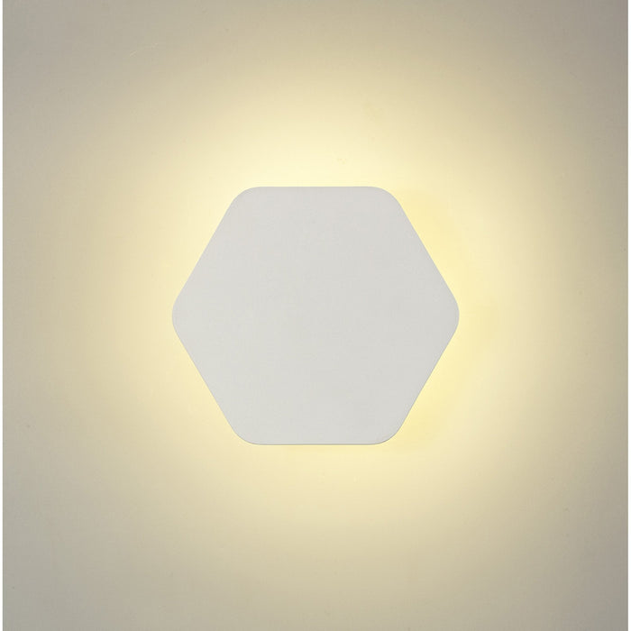 Nelson Lighting NLK03829 Modena Magnetic Base Wall Lamp LED 15cm Horizontal Hexagonal Sand White