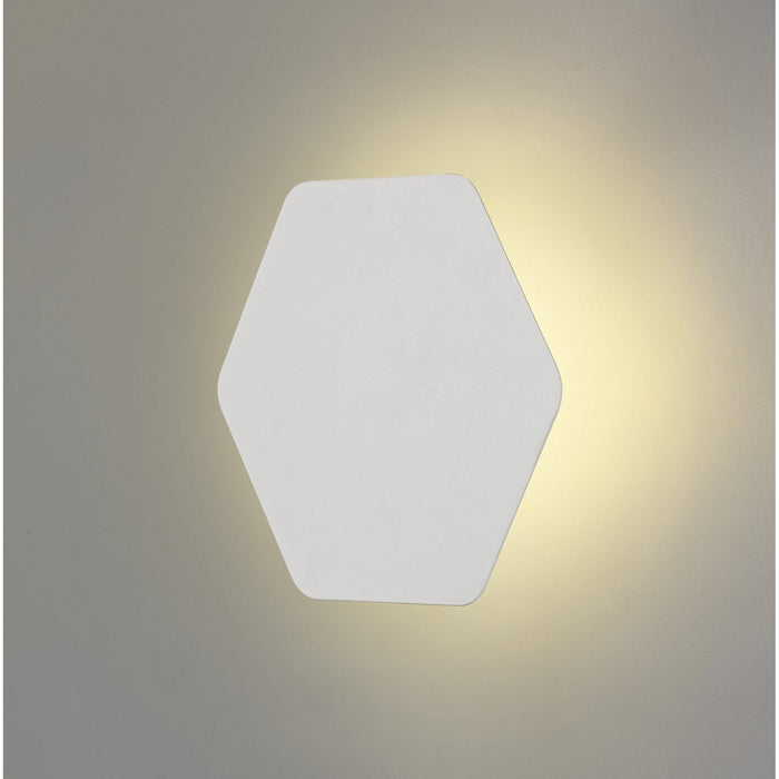 Nelson Lighting NLK03849 Modena Magnetic Base Wall Lamp LED 20cm Horizontal Hexagonal Sand White