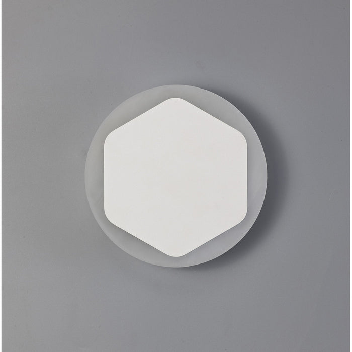 Nelson Lighting NLK03949 Modena Magnetic Base Wall Lamp LED 15/19cm Vertical Hexagonal Centre Sand White/Round Acrylic Frosted Diffuser