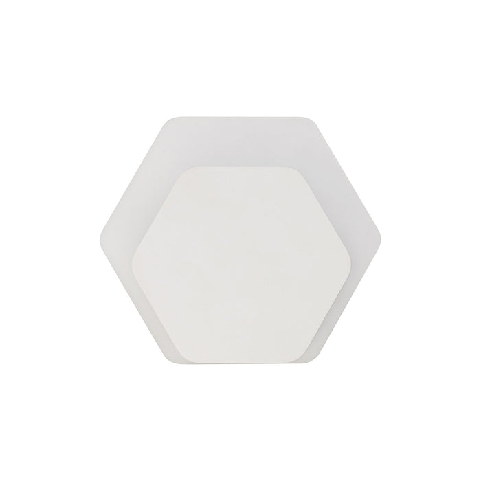 Nelson Lighting NLK04119 Modena Magnetic Base Wall Lamp LED 15/19cm Horizontal Hexagonal Bottom Offset Sand White/Acrylic Frosted Diffuser