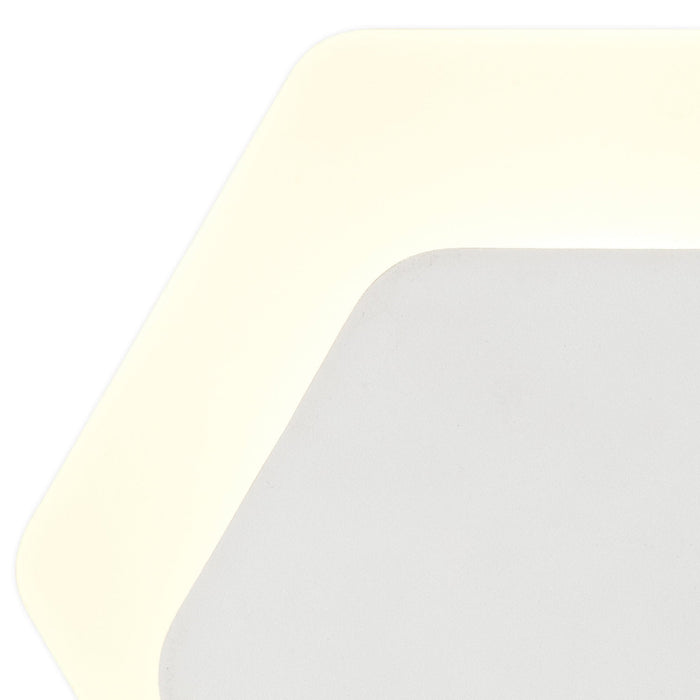 Nelson Lighting NLK04119 Modena Magnetic Base Wall Lamp LED 15/19cm Horizontal Hexagonal Bottom Offset Sand White/Acrylic Frosted Diffuser