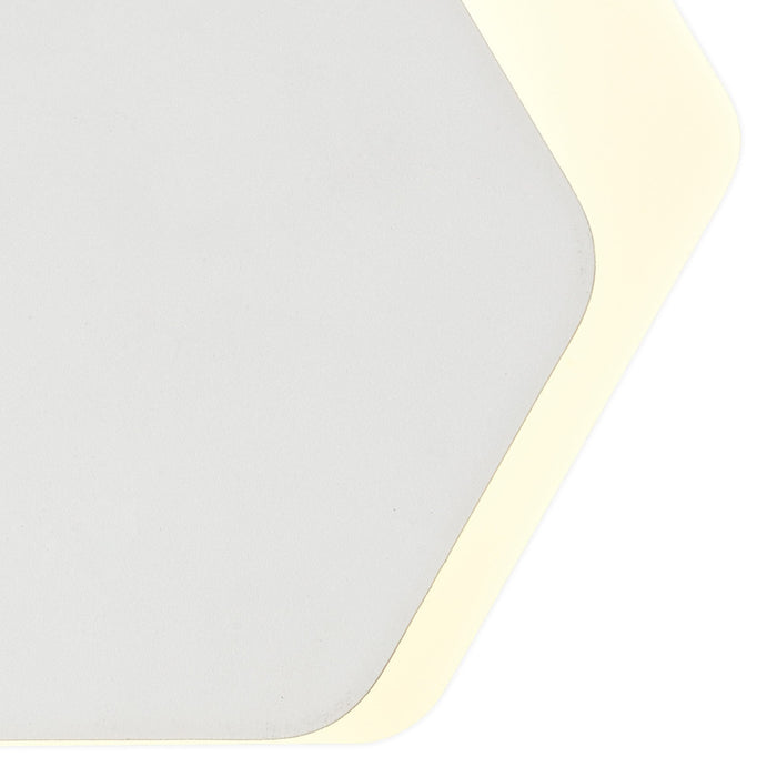 Nelson Lighting NLK04119 Modena Magnetic Base Wall Lamp LED 15/19cm Horizontal Hexagonal Bottom Offset Sand White/Acrylic Frosted Diffuser