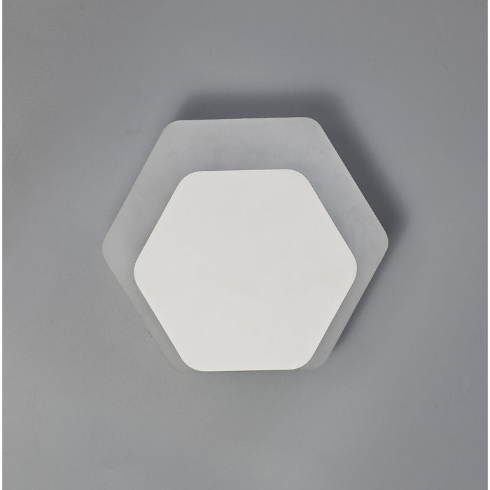 Nelson Lighting NLK04119 Modena Magnetic Base Wall Lamp LED 15/19cm Horizontal Hexagonal Bottom Offset Sand White/Acrylic Frosted Diffuser