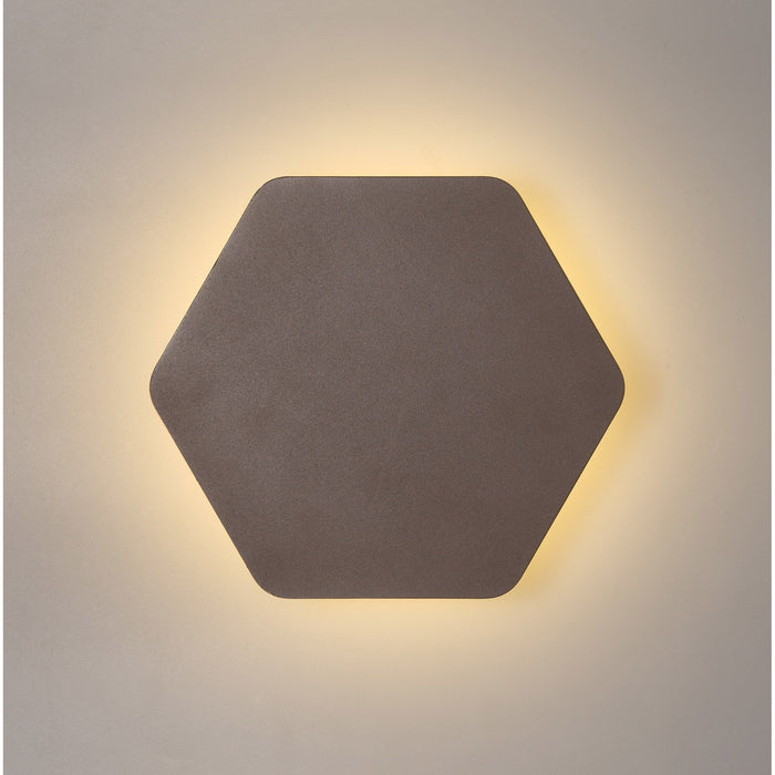 Nelson Lighting NLK04429 Modena Magnetic Base Wall Lamp LED 20/19cm Horizontal Hexagonal Centre Coffee/Acrylic Frosted Diffuser