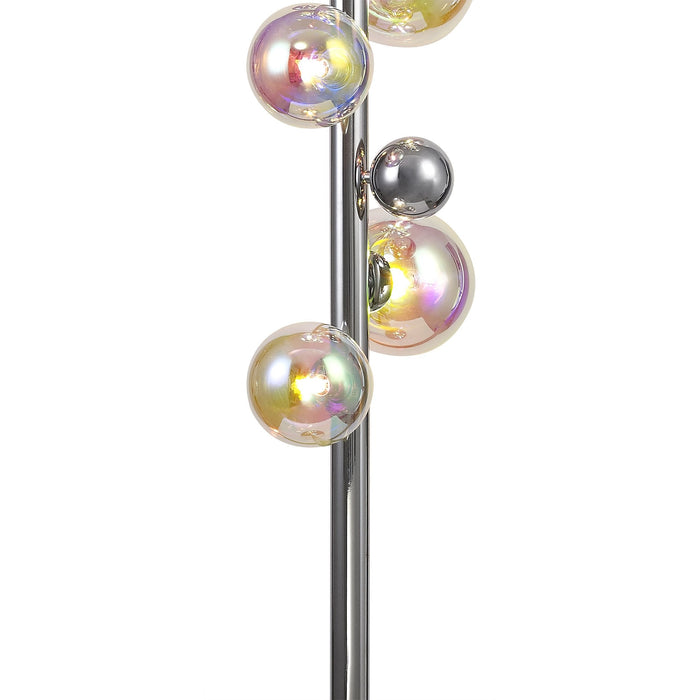 Nelson Lighting NL82529 Regent 8 Light Floor Lamp Polished Chrome/Iridescent Glass