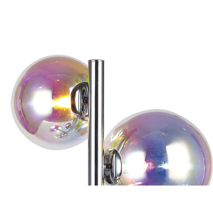 Nelson Lighting NL82539 Regent 3 Light Table Lamp Polished Chrome/Iridescent Glass