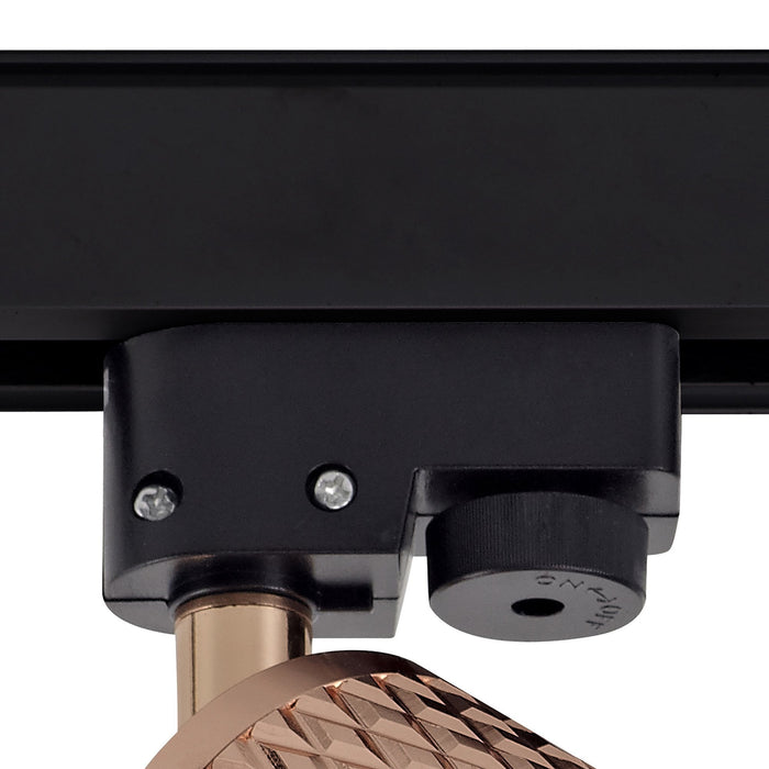 Nelson Lighting NLK01849 Silence 1 Light Track Spot Light Rose Gold/Acrylic Ring