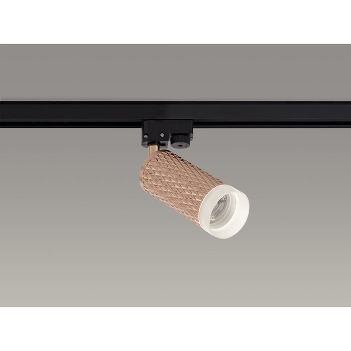 Nelson Lighting NLK01849 Silence 1 Light Track Spot Light Rose Gold/Acrylic Ring