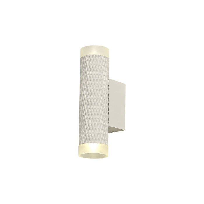 Nelson Lighting NLK02139 Silence 2 Light Wall Lamp Sand White/Acrylic Rings