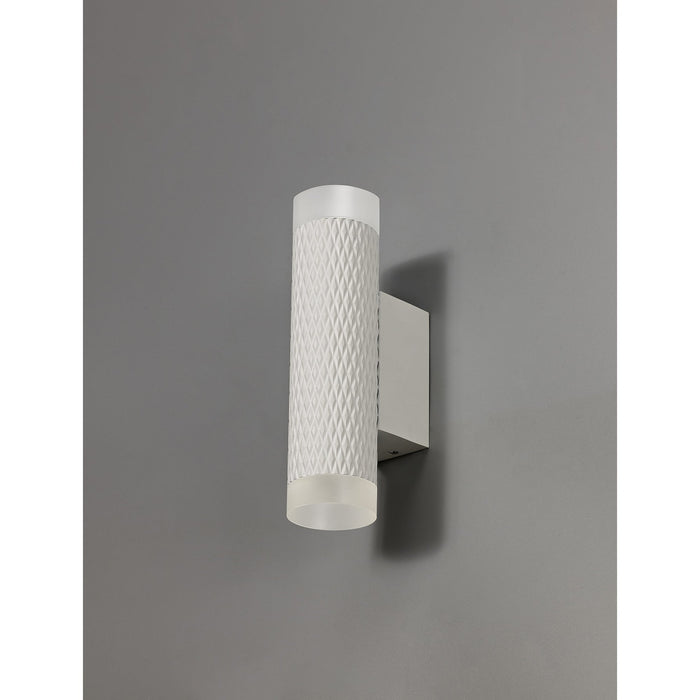 Nelson Lighting NLK02139 Silence 2 Light Wall Lamp Sand White/Acrylic Rings