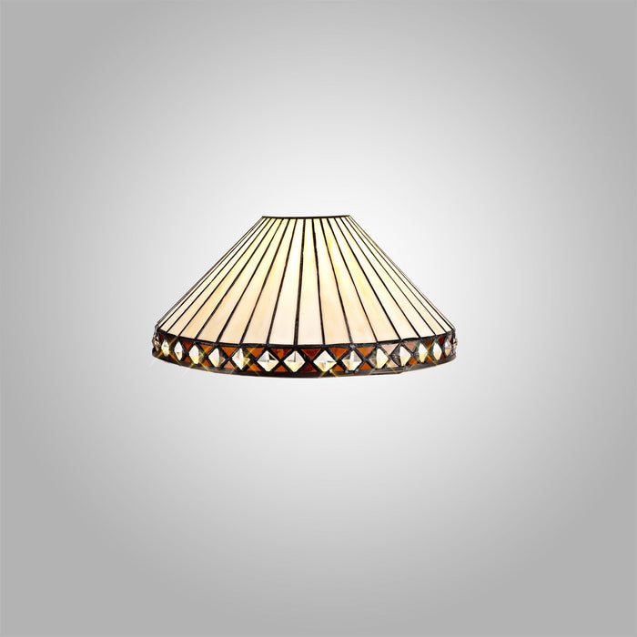Nelson Lighting NL72599 Tink Tiffany 30cm Non-electric Shade Suitable For Pendant/Ceiling/Table Lamp Amber/Cream/Crystal