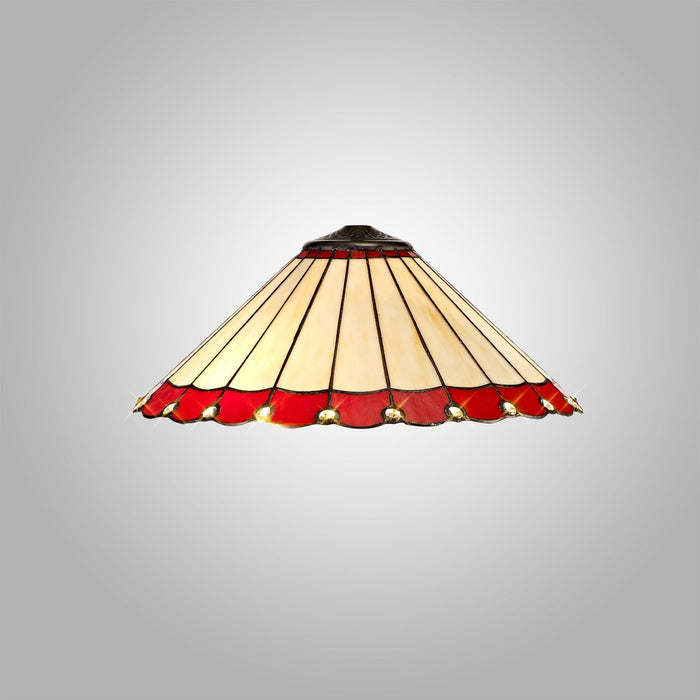 Nelson Lighting NL72479 Umbrian Tiffany 40cm Shade Only Suitable For Pendant/Ceiling/Table Lamp Red/Cream/Crystal