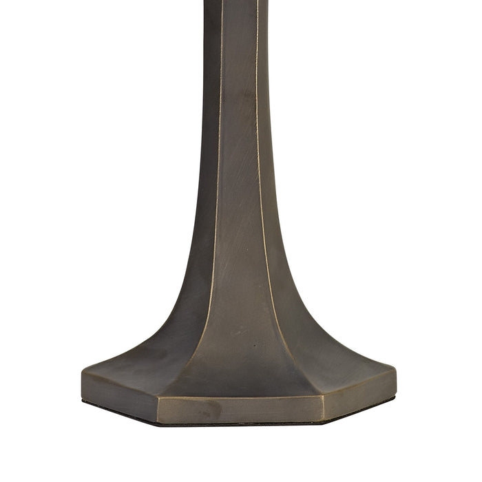 Nelson Lighting NLK03179 Umbrian 2 Light Octagonal Table Lamp With 40cm Tiffany Shade Blue/Chrome/Crystal/Aged Antique Brass