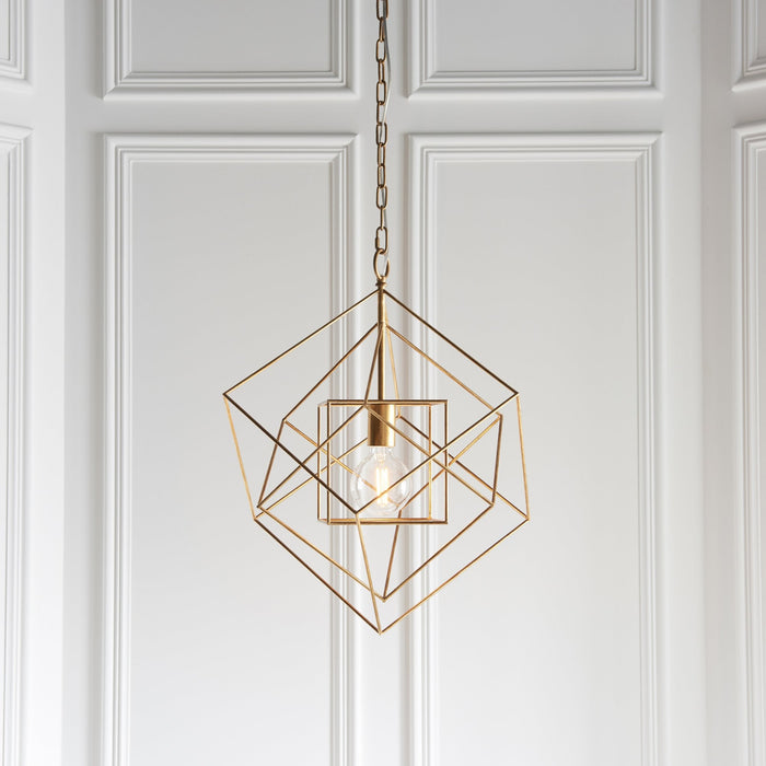 Endon 90032 1 Light Pendant Antique Gold Leaf
