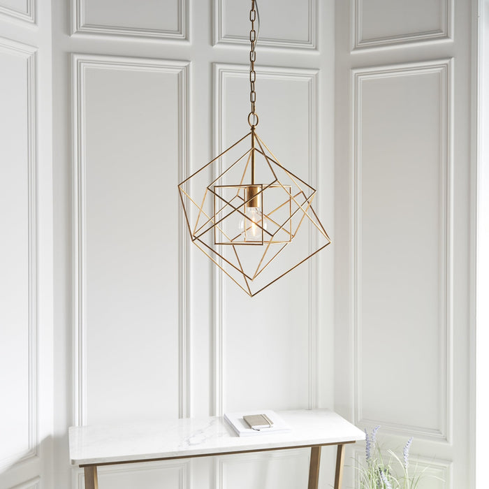 Endon 90032 1 Light Pendant Antique Gold Leaf