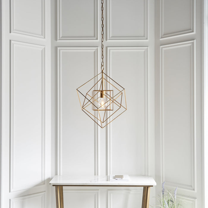 Endon 90032 1 Light Pendant Antique Gold Leaf