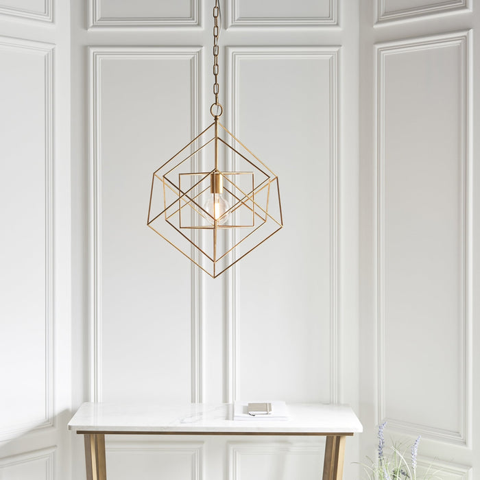 Endon 90032 1 Light Pendant Antique Gold Leaf